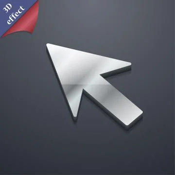 Cursor, arrow icon symbol. 3D style. Trendy, modern design with space for your t Ilustración de archivo