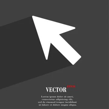 Cursor, arrow  icon symbol Flat modern web design with long shadow and space  Ilustración de archivo