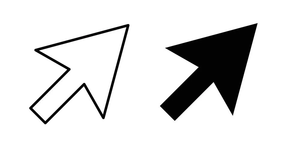 Cursor arrow icon thin line and clipart style vector set Stockillustratie