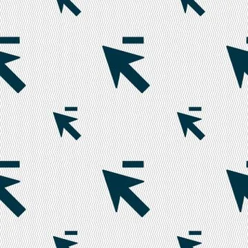 Cursor, arrow minus icon sign. Seamless pattern with geometric texture. Vecto Ilustración de archivo