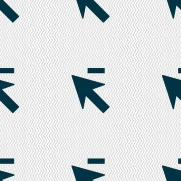 Cursor, arrow minus icon sign. Seamless abstract background with geometric shape 스톡 일러스트