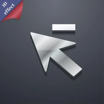 Cursor, arrow minus icon symbol. 3D style. Trendy, modern design with space for Illustrazione stock
