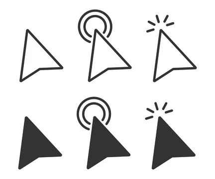 Cursor arrow pointer icon. Computer mouse click symbol. Sign app button vecto Illustrazione stock
