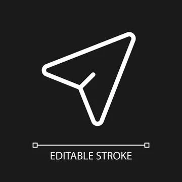 Cursor arrow pointer pixel perfect white linear ui icon for dark theme Stock Illustration