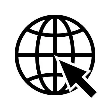 Cursor arrow is pointing to planet symbol Stock Illustration