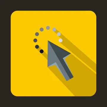 Cursor arrow waiting icon, flat style Stock Illustration
