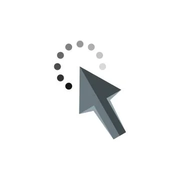 Cursor arrow waiting icon, flat style Stock Illustration