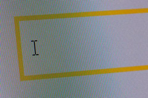 Cursor in blank search bar on computer monitor 스톡 사진