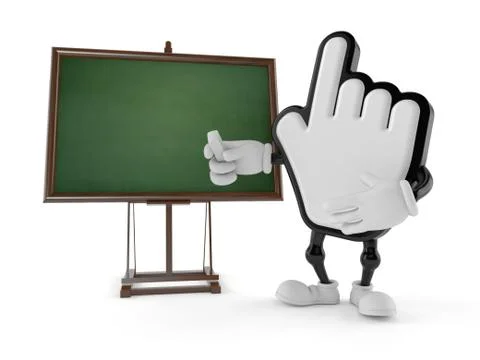Cursor character with blank blackboard Illustrazione stock