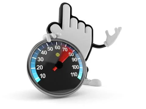 Cursor character with speed meter Stock Illustration