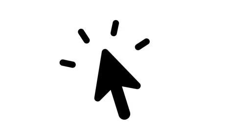 Cursor click animated icon. One time click and double click animated icon. Mo Stockbeeldmateriaal 162175728