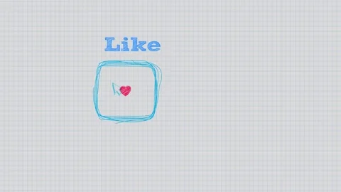 Like with cursor. Click on the like button. Like drawn in a notebook. Stock Footage 273997166