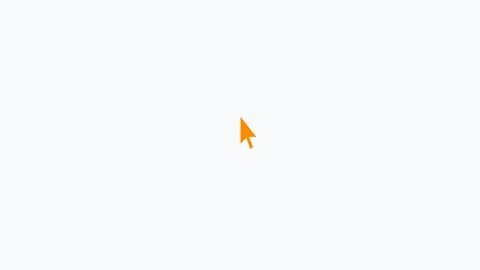 Cursor Click flat design icon in orange color on white background seamless loop Video stock 342621555