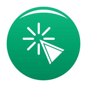 Cursor click icon vector green Stock Illustration