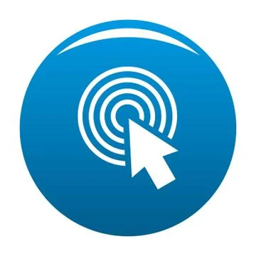 Cursor click round icon blue vector Stock Illustration