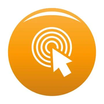 Cursor click round icon orange Stock Illustration