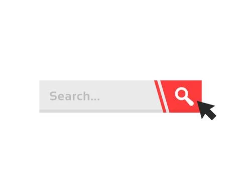 Cursor click on simple search bar Stock Illustration