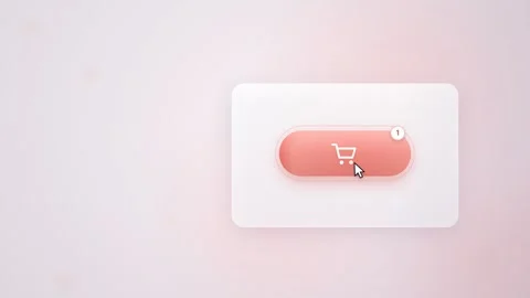Cursor Clicking Add to Cart Button UI Micro Interaction Seamless Loop 库存影片 347457587