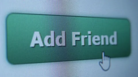 Cursor Clicking on a Add friend button icon Stock Footage 164356791