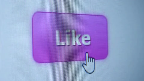 Cursor Clicking on a Like button Stock Footage 164591199