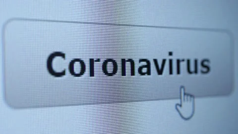 Cursor Clicking on Coronavirus Button Stock Footage 164591646