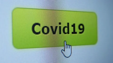 Cursor Clicking on Covid-19 Button Stock Footage 164591633