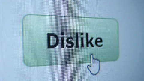 Cursor Clicking on Dislike Button Stock Footage 164591567