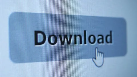 Cursor Clicking on a download button Stock Footage 164591220