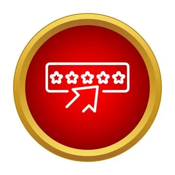 Cursor clicking five stars for online feedback rating Stockillustratie