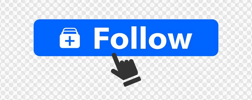 Cursor clicking Follow button with bell icon on transparent background イラスト素材