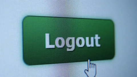 Cursor Clicking on Logout Button Stock Footage 164591574