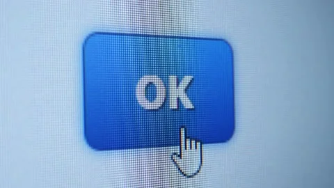 Cursor Clicking on Ok button Stock Footage 164591490