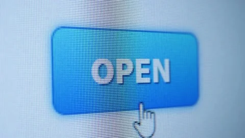 Cursor Clicking on an Open button Stock Footage 164453058
