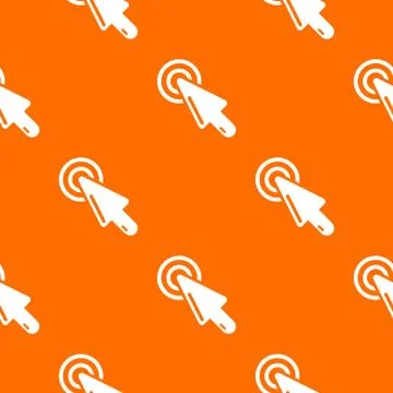 Cursor clicking pattern orange Stock Illustration