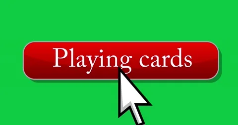 Cursor clicking on playing cards button Stock Footage 171104475