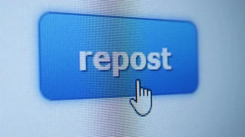 Cursor Clicking on Repost Button Stock Footage 164591620