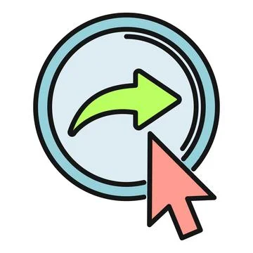 Cursor clicking share icon for digital communication Stock Illustration