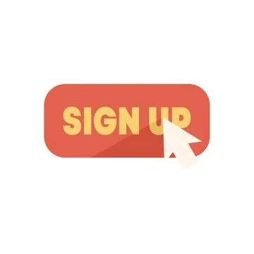Cursor clicking sign up button online registration concept Illustrazione stock