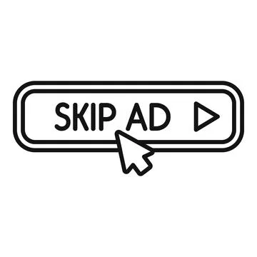 Cursor clicking skip ad button, online advertisement control Stock-Illustration