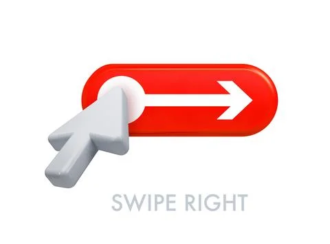 Cursor clicking swipe right button for liking selection 스톡 일러스트