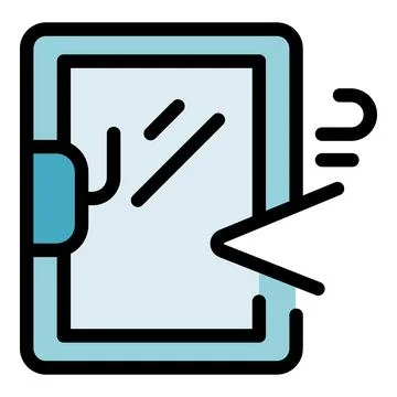 Cursor clicking on tablet screen, sending data quickly and efficiently, with  Stock Illustration