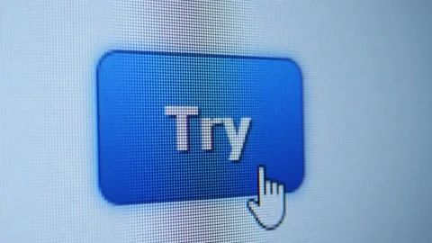 Cursor Clicking on a try button Stock Footage 164591127