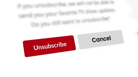 Cursor Clicking Unsubscribe Button Web Interface Animation 4K Video Stock Footage 346435387