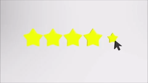The cursor clicks on a 5-star review on a white background 動画素材 229015116