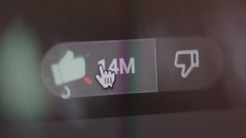 Cursor Clicks the "Like" Button on a Computer Screen Stock Footage 270312559