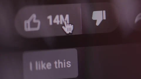 Cursor Clicks the "Like" Button on a Computer Screen Stock Footage 270312564