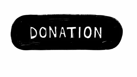 Cursor clicks on donation button hand written in black scribble animation on Video stock 274908220