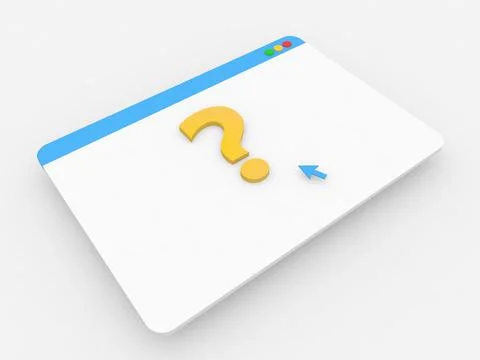 The cursor clicks on the question mark in the Internet browser. Illustrazione stock
