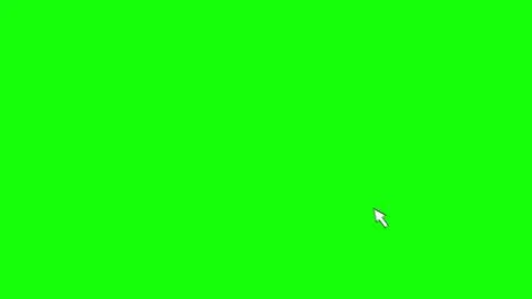 The cursor clicks on the screen green background 4k. Standard cursor animation Stock Illustration