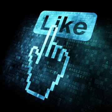 Like+Cursor on digital screen Stock Illustration